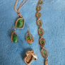 Silver malachite jewellery set Image 2