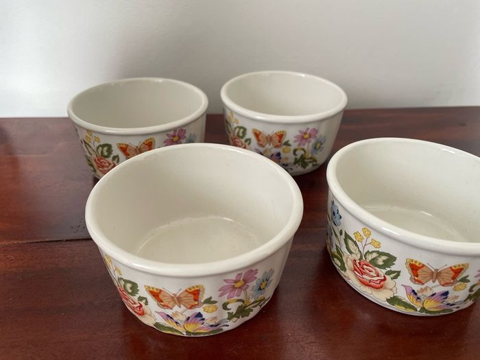 Vintage Aynsley Cottage Garden Set of 4 Ramekin Dishes