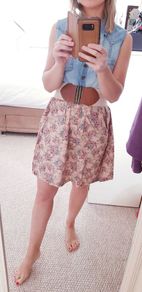 George Denim + Floral Dress - Size 8