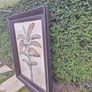 Large, vintage impactful leather frame with lovely botanic print Image 4
