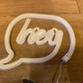 "Hey" neon effect sign blue Image 2