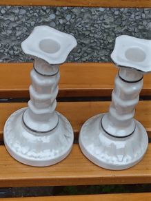 2 Vintage Stamped Slovenian Candle Holder
