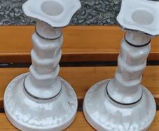 2 Vintage Stamped Slovenian Candle Holder