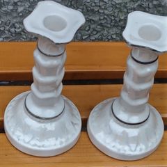 2 Vintage Stamped Slovenian Candle Holder