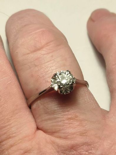Diamond cluster engagement ring with papers