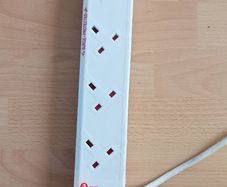 Duronic eight socket double-sided with surge - protected 2 m extension lead