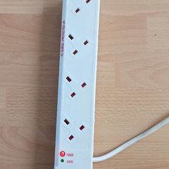 Duronic eight socket double-sided with surge - protected 2 m extension lead