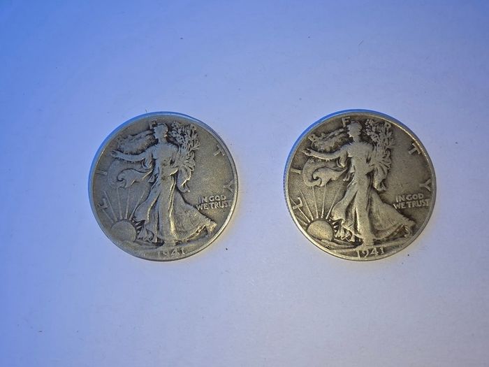 Silver Half Dollar coins 1941