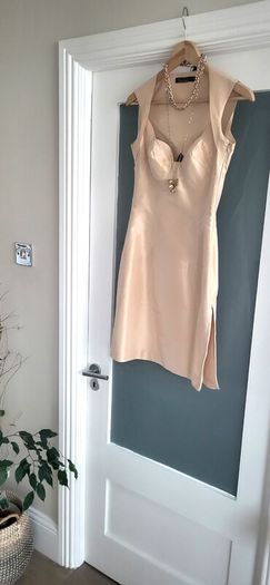 Marios Schwab contemporary natural bodycon Sz S (Fit 8-10UK) - Rrp 495 (New)