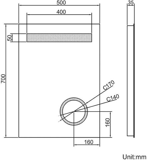 NEW SALE | Illuminated LED Bathroom Mirror with Lights and Shaver Socket Magnifying Mirror 500 x 700 mm Button Switch