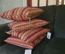 Cushions x 4 .. Patterned Covers plus Filler ...16" x 16" .... Final Price Drop