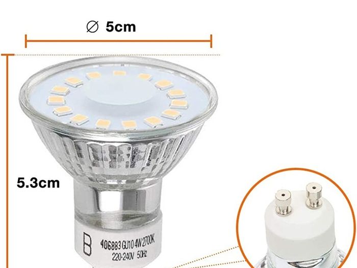 Led Bulbs, Pack of 10, 50 W Halogen Bulb Equivalent, 4W 350lm, Warm White Lighting 2700K, 120 Degree Angled Beam, Saving on Bills (FREE POSTAGE)
