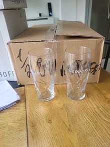 guinness half pint glasses x24