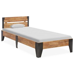 Bed Frame Solid Acacia Wood with Brushed Finish 90x200 cm