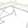 _L-shaped computer desk corner 120 cm + 110 cm, composite wood and metal, home office PC laptop study workstation table with CPU stand. Image 2