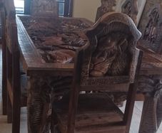 Hand carved African table and chairs with BIG 5