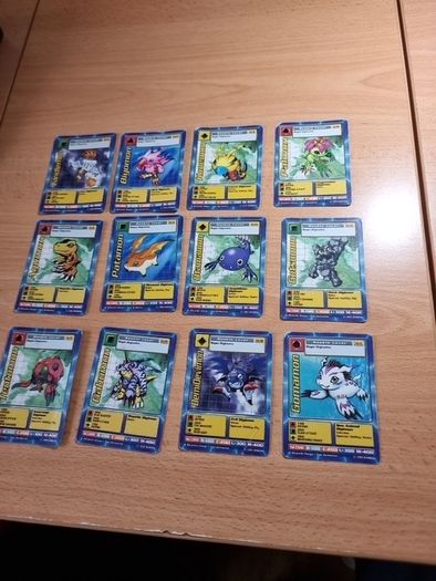 12 Rookie level Digimon cards. 1999