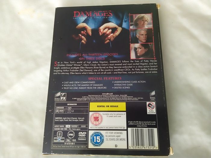 Damages Complete Season 1 Dvd Boxset