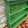 Large Antique Victorian Painted Pine Breakfront Bookshelf. Image 4