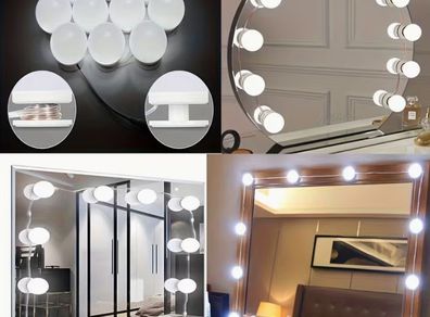 Light Up Your Vanity: Hollywood Style LED Mirror Lights Kit with Dimmable Bulbs