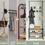 Coat Rack Stand with Shoe Rack and Removable 16 Hooks Free Standing Hall Tree Matte Steel Frame Hat Rack Coat Stand for Storage (FREE POSTAGE) Image 3