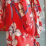 BERSHKA red floral ruffle frill wrap dress Sz S (Fit 8-10UK) - Bnwt Image 10
