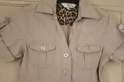 Safari themed khaki drop waist dress age 9-10