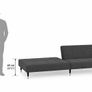 Sofa Bed 2 Seater Velvet Grey Convertible Sleeper Couch for Living Room Guest Room Ireland Image 4