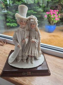 Vintage A. Belcari Bride & Groom Figurine.  Wedding Ornament
