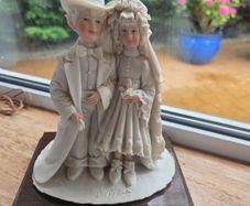 Vintage A. Belcari Bride & Groom Figurine.  Wedding Ornament
