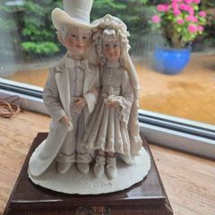 Vintage A. Belcari Bride & Groom Figurine.  Wedding Ornament