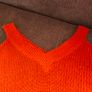 Orange Cut shoulder Ruched sleeve Sweater, size 10-12 Image 4