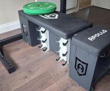 Heavy-duty multifunctional weight bench with incline, and storage, 450 kg capacity.