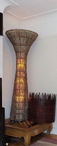 Mid Century Bamboo Floor Lamp after Franco Albini, 1960s