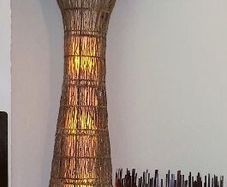 Mid Century Bamboo Floor Lamp after Franco Albini, 1960s