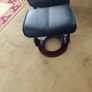 Black Armchair and Footstool Image 2