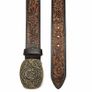 Unisex Genuine Leather Belt Vintage Embossed Design with Antique Buckle Casual & Formal Waist Belt Image 4