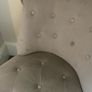 Grey velvet bedroom buttoned armchair Image 4