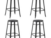 Bar Stools 4 pcs Black Steel