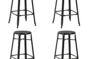 Bar Stools 4 pcs Black Steel