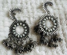 Stunning Large Oxidized Silver Jhumka Dangler Earrings - Worn Twice!