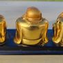 Three brass Buddha figurines Image 5