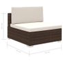 6 Piece Garden Lounge Set with Cushions Poly Rattan Brown Image 8