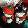 Vintage Chinese Oriental Hand Painted "Lucky Children" Ceramic Dolls - Pair Image 2