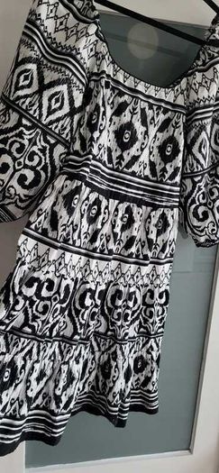 F&F Monochrome Aztec Summer Dress Sz 16UK