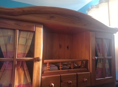 Pine wall kitchen cabinet
