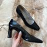Vintage Carl Scarpa Black Leather Heels Size 37.5 Image 2
