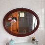 Wicker Wall Mirror and Mahogany colour wall mirror Image 2