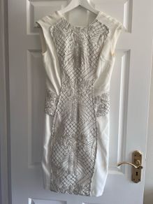 White Embroidered River Island Dress Size 8