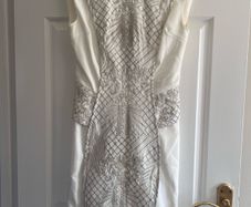 White Embroidered River Island Dress Size 8